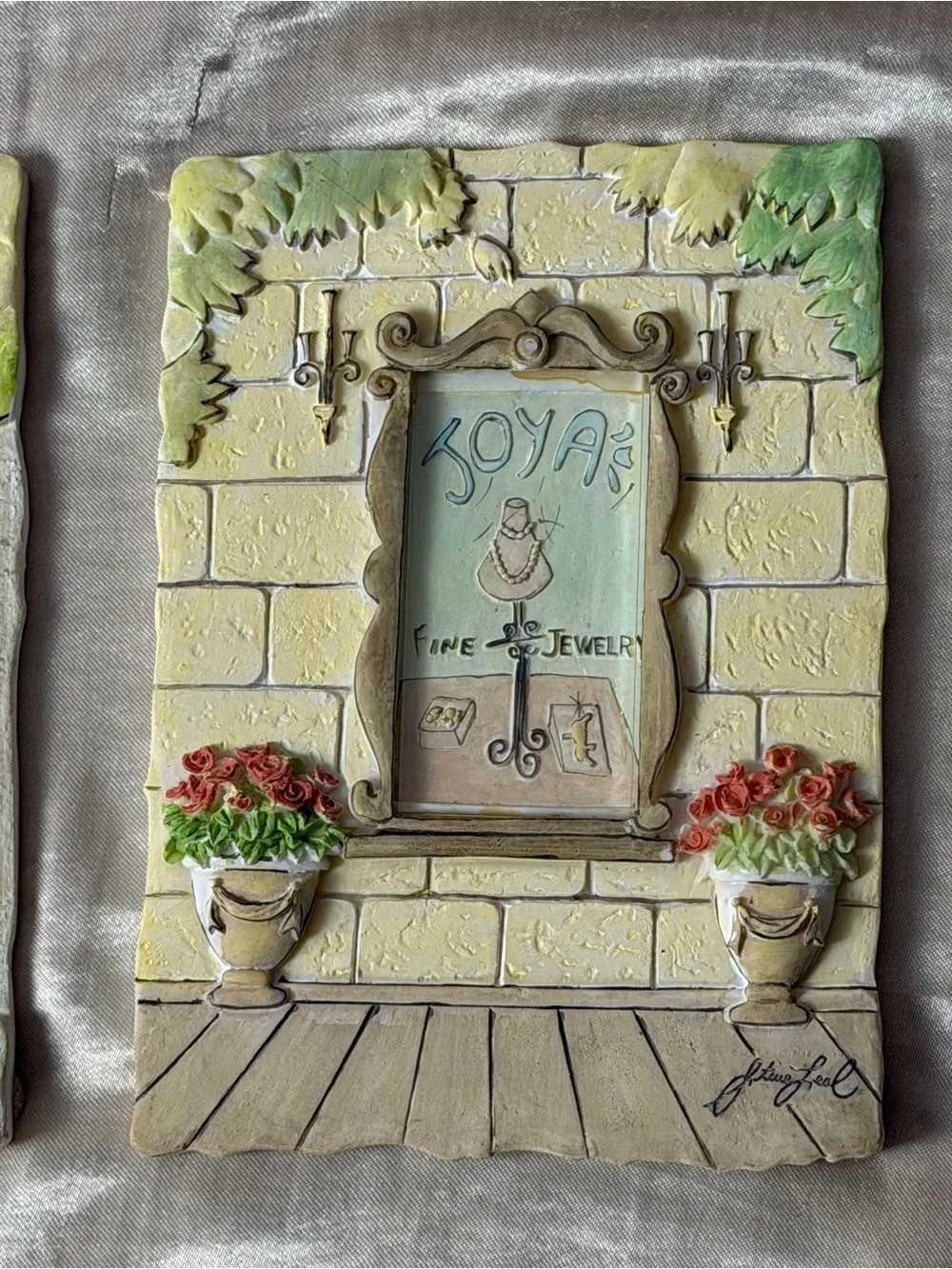Set of 4 Steve Leal 3D Boutique Storefront Wall Plaques French Country Decor